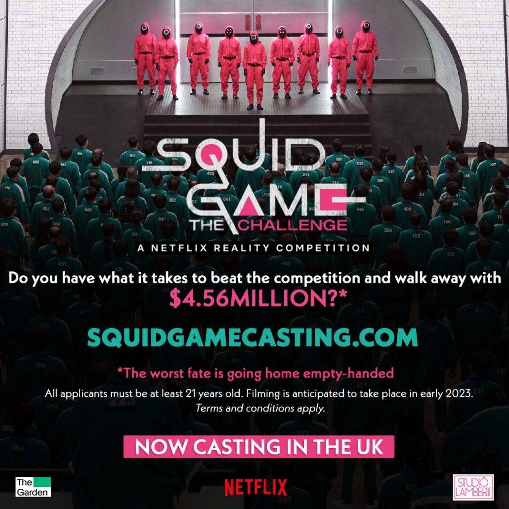 Squid Game: The Challenge looking for people in Scotland 2 Squid Game - CASTING - UK LINE - (SQUARE) - v30707