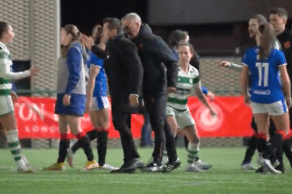 Craig Mcpherson aims a headbutt at Fran Alonso