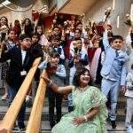 Dr Rashmi Mantri with all the winners at Scottish Parliament