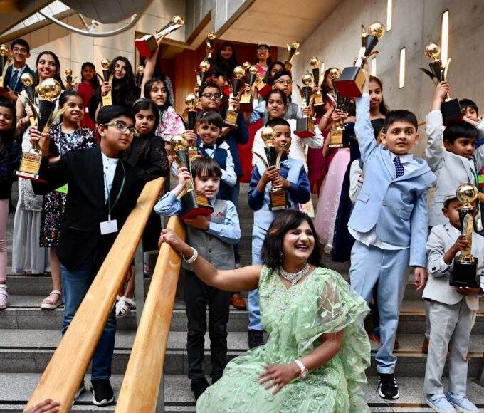 Dr Rashmi Mantri with all the winners at Scottish Parliament